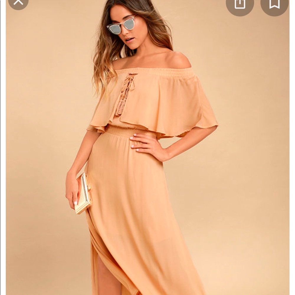 Like new off the shoulder dress rust color size S